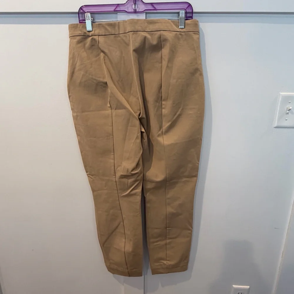 Everlane Women's Bi-Stretch Work Pants Mid Rise Slim Leg Cornstalk Tan Beige 12 - Picture 5 of 7